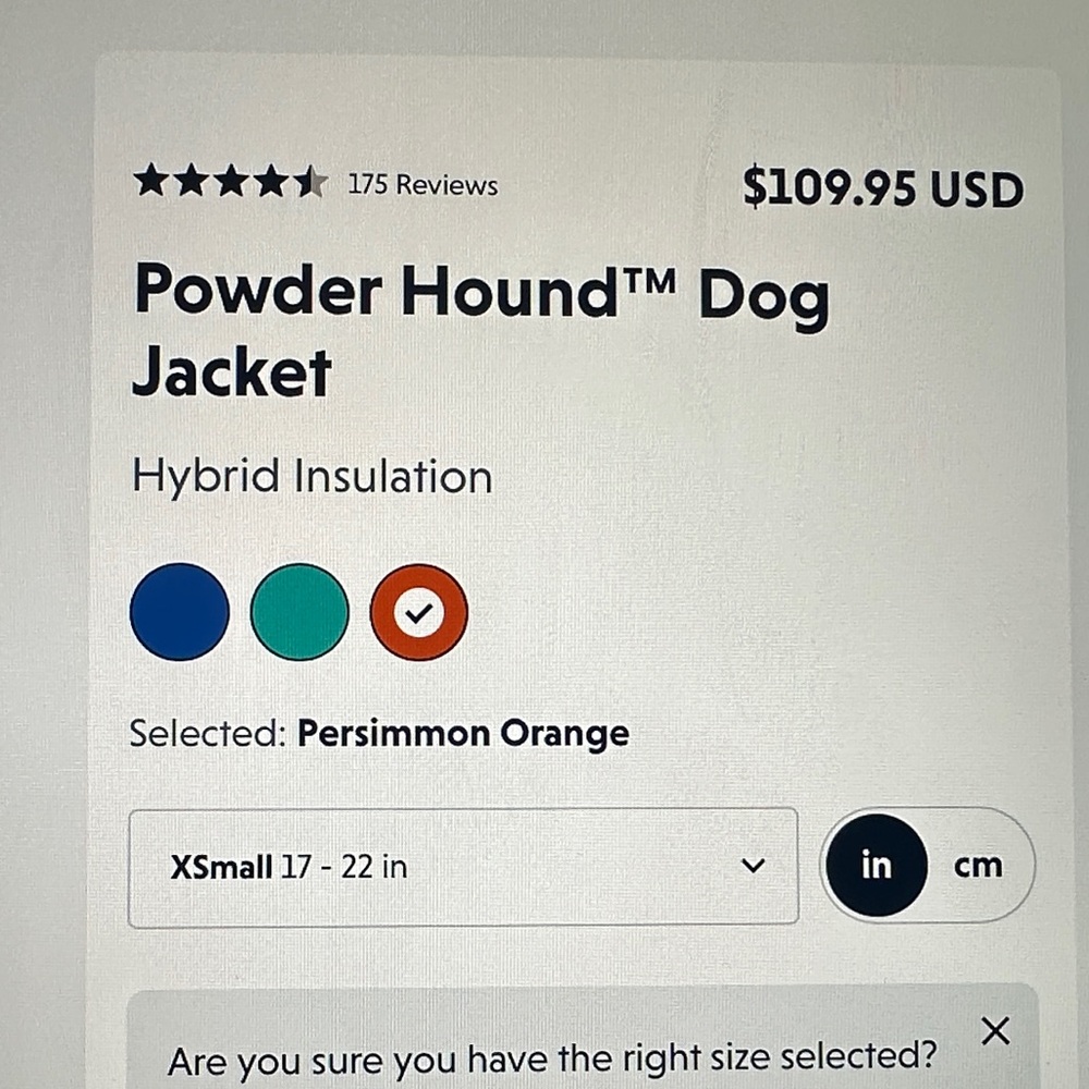 RuffWear Powder Hound Dog Jacket XS - Picture 7 of 7